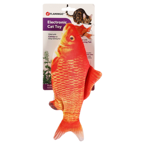 weitere Abbildung Flamingo Katzenspielzeug Flounder beweglicher Fisch orange/grau