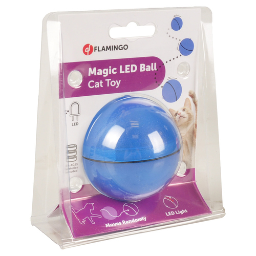 weitere Abbildung Flamingo Katzenspielzeug LED Ball Magic blau