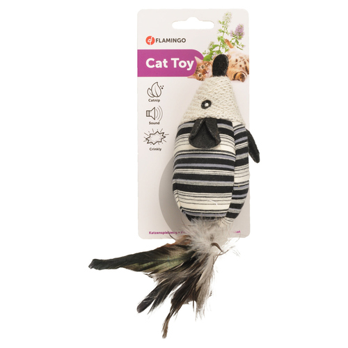 Produktbild von Flamingo Katzenspielzeug Holzkugel Mit Bunten Federn, 1 St Dauerhaft
