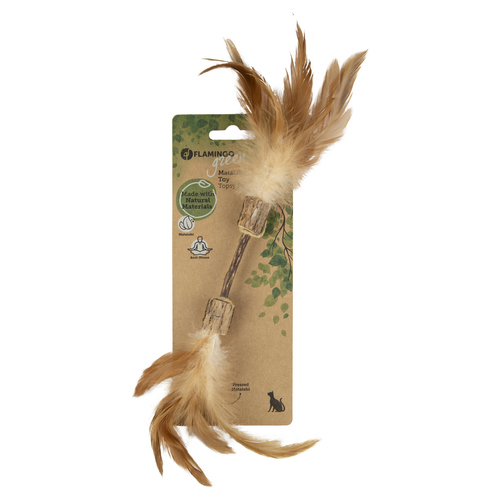 weitere Abbildung Flamingo Katzenspielzeug Topsy Hantel Holz Matatabi Natur