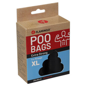Abbildung Flamingo Kotbeutel extra stark Blekz XL schwarz - 4 x 15 Stck