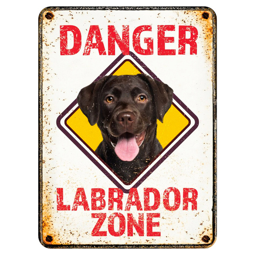 Flamingo Magnet "Danger Labrador Zone"