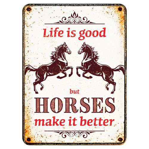Flamingo Magnet "Life is good, but Horses make it better"
