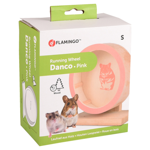 weitere Abbildung Flamingo Nagerspielzeug Laufrad aus Holz Danco lachsrosa