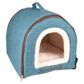 Abbildung Flamingo Schlafplatz Snoozebay Haus blau
