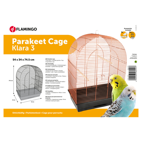 weitere Abbildung Flamingo Sittichkfig Klara 3 kupfer