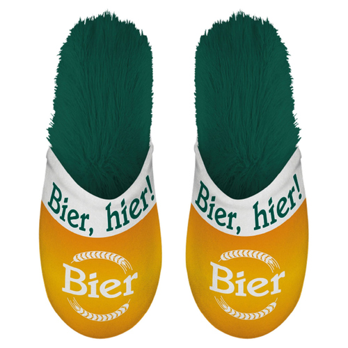 Flamingo Slipper "Bier, hier!", Größe: 40 - 43