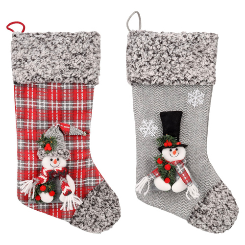 Flamingo Weihnachtsspielzeug Westley Weihnachtsstrumpf grau