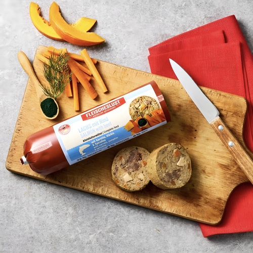 weitere Abbildung Fleischeslust Classic Lachs mit Rind, Karotte, Kokosflocken & Spirulina 400 g