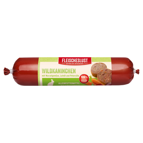 Fleischeslust Wildkaninchen mit Wurzelgemüse, Leinöl und Petersilie 400 g