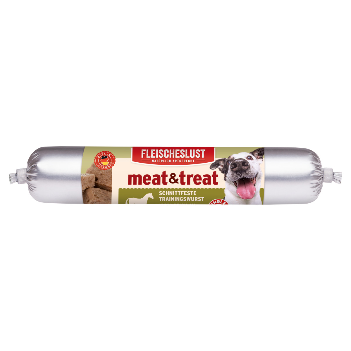 Fleischeslust Meat & Treat Pferd 80 g - Premium Hundesnack