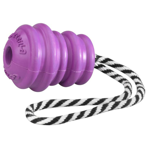 GORRRRILLA Hundespielzeug TUG-O-WAR Rubber Toy mit Seil lila, Größe: XL