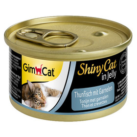 Abbildung GimCat ShinyCat mit Thunfisch & Garnelen 70 g - 24 Stck