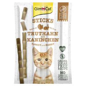 Abbildung GimCat Sticks mit Truthahn & Kaninchen - 4er Pack