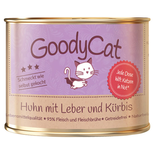 Produktbild von GoodyCat Huhn mit Leber und Kürbis - 12 x 180 g