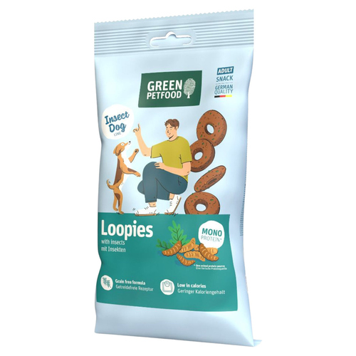 Green Petfood Loopies with Insects 100 g - 12 Stück