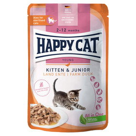 Abbildung Happy Cat Kitten & Junior Land Ente 85 g - 20 Stck