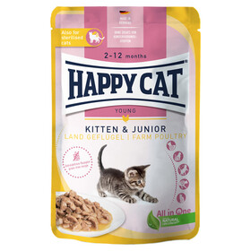 Abbildung Happy Cat Kitten & Junior Land Geflgel 85 g - 20 Stck