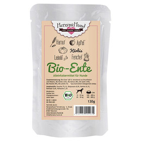 Abbildung HerzensHund Bio-Ente mit Bio-Gemse 130 g - 18 Stck