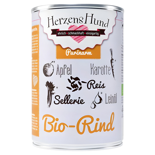 HerzensHund Bio-Rind mit Bio-Apfel 400 g - 12 Stück