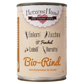 Abbildung HerzensHund Bio Rindfleisch 400 g - 12 Stck