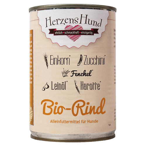 HerzensHund Bio Rindfleisch 400 g - 12 Stück