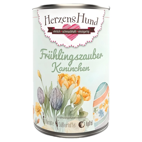 HerzensHund Frühlingszauber Kaninchen mit Bio-Karotte 400 g - 12 Stück