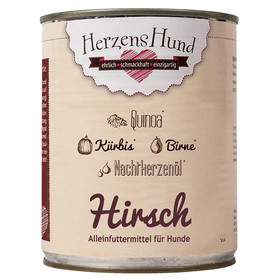 Abbildung HerzensHund Hirsch mit Bio Quinoa 800 g - 6 Stck