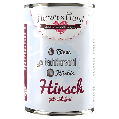 HerzensHund Hirsch mit Kürbis 400 g - 12 Stück