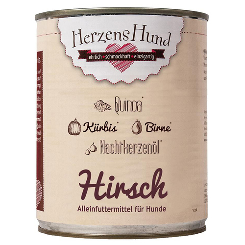 HerzensHund Hirsch mit Quinoa 800 g - 6 Stück