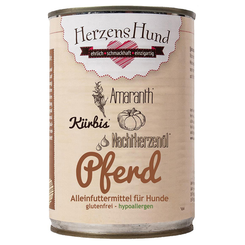 HerzensHund Pferd mit Bio-Kürbis 400 g - 12 Stück