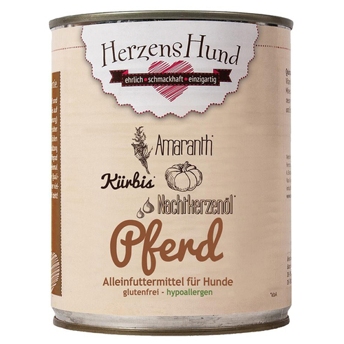 HerzensHund Pferd mit Bio-Kürbis 800 g - 6 Stück