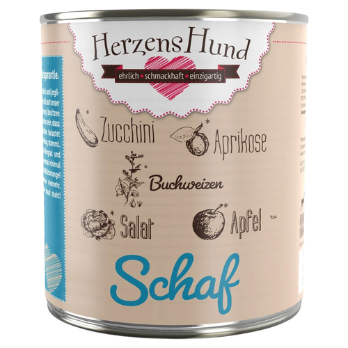 HerzensHund Schaf mit Buchweizen 800 g - 6 Stück