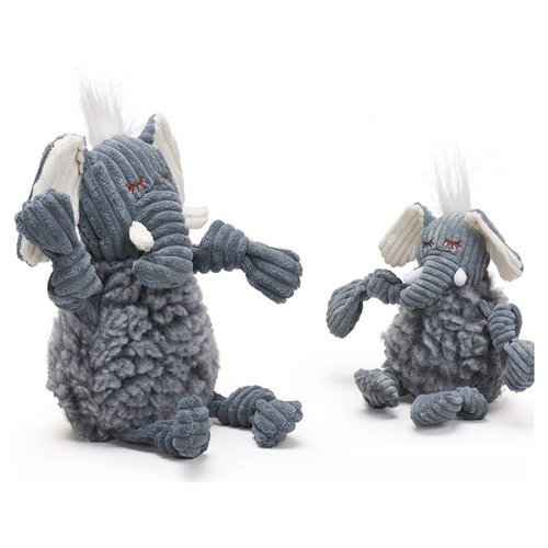 HuggleHounds Hundespielzeug FlufferKnottie Ellamae Elefant