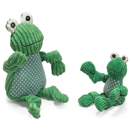 HuggleHounds Hundespielzeug Frog Knottie, Größe: L