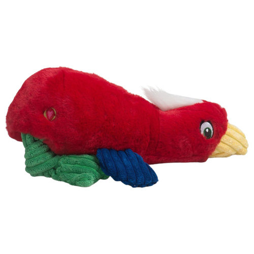 HuggleHounds Hundespielzeug Fuzzy Flock Knotties Papagei