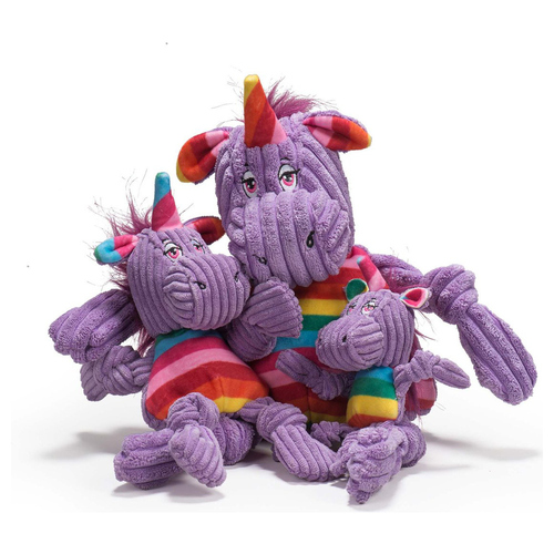 HuggleHounds Hundespielzeug Rainbow Unicorn Knottie, Größe: L