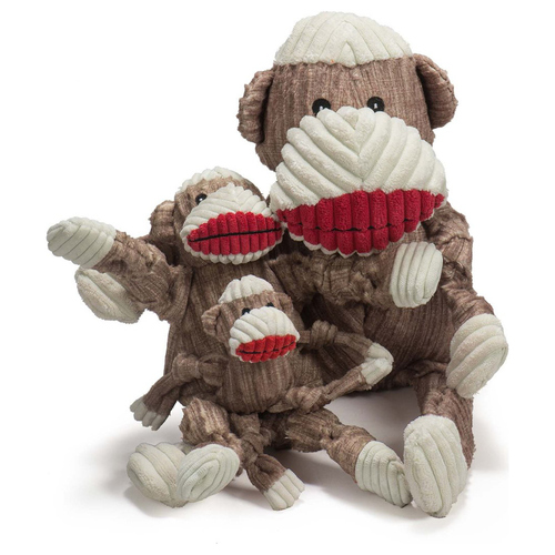 HuggleHounds Hundespielzeug Sock Monkey Knottie, Größe: L