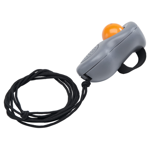 weitere Abbildung Hunter Clicker mit Umhngeband und Fingerschlaufe grau/orange