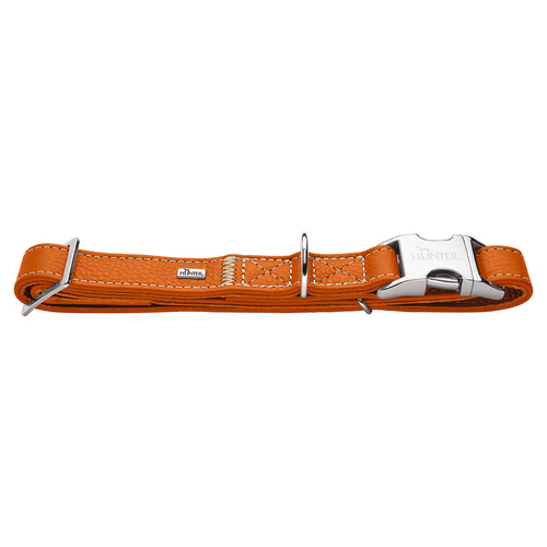 Hunter Cannes Halsband Orange | Leder fr Hunde | Mein Tierdiscount