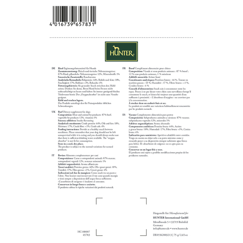 weitere Abbildung Hunter Hundesnack Nature Rind 75 g