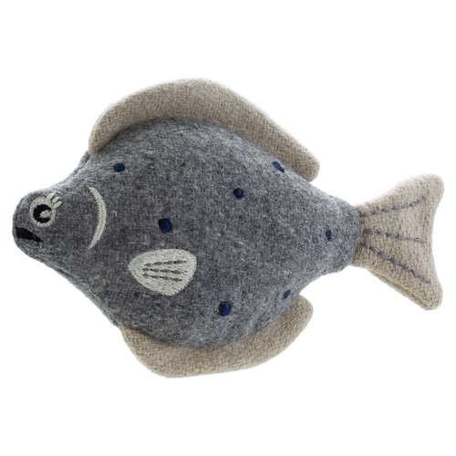 Hunter Hundespielzeug Plüsch Skagen Steinbutt grau