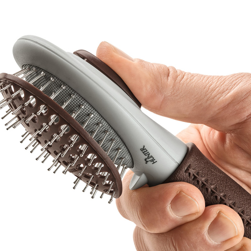 weitere Abbildung Hunter Pflegebrste Spa selbstreinigend braun/grau fr Katzen