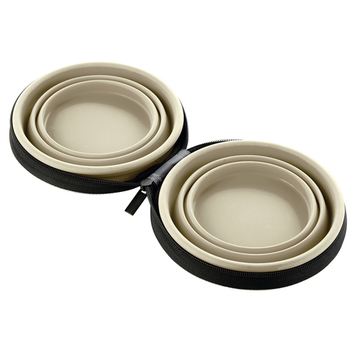 weitere Abbildung Hunter Silikon Reisenapf mit Tasche List beige