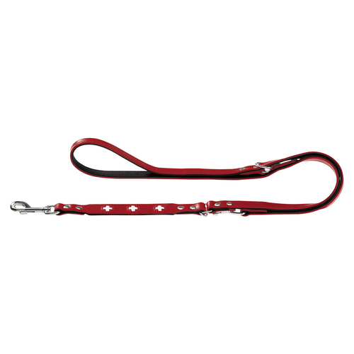 Hunter Verstellbare Führleine Swiss rot/schwarz, Größe: 18 mm / 200 cm