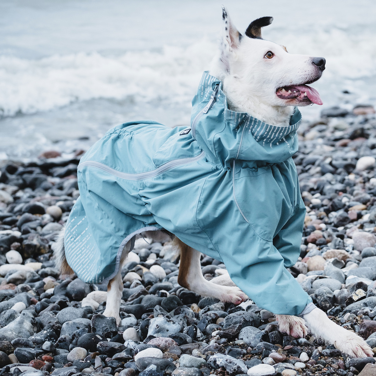 Hurtta Regenmantel Rain Blocker hellblau