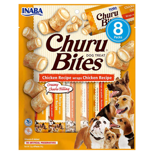 Inaba Dog Churu Hundesnack Bites Wrap Huhn 8 x 12 g