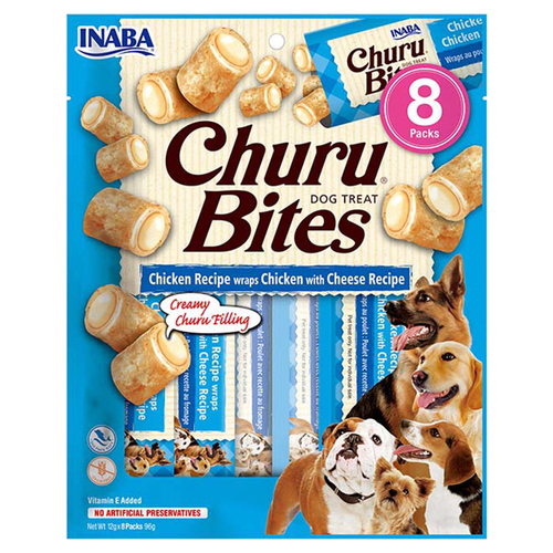 Inaba Dog Churu Hundesnack Bites Wrap Huhn & Käse 8 x 12 g