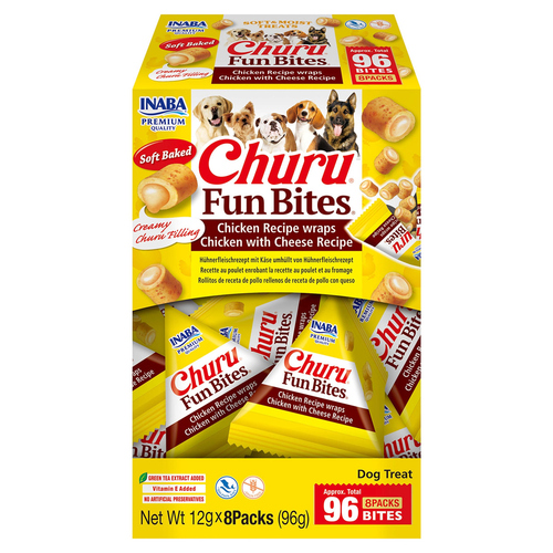 Inaba Dog Churu Hundesnack Fun Bites Wrap Huhn & Käse 8 x 12 g