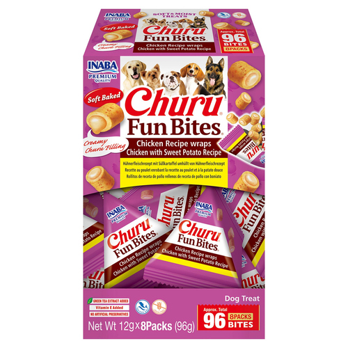 Inaba Dog Churu Hundesnack Fun Bites Wrap Huhn & Süßkartoffeln 8 x 12 g